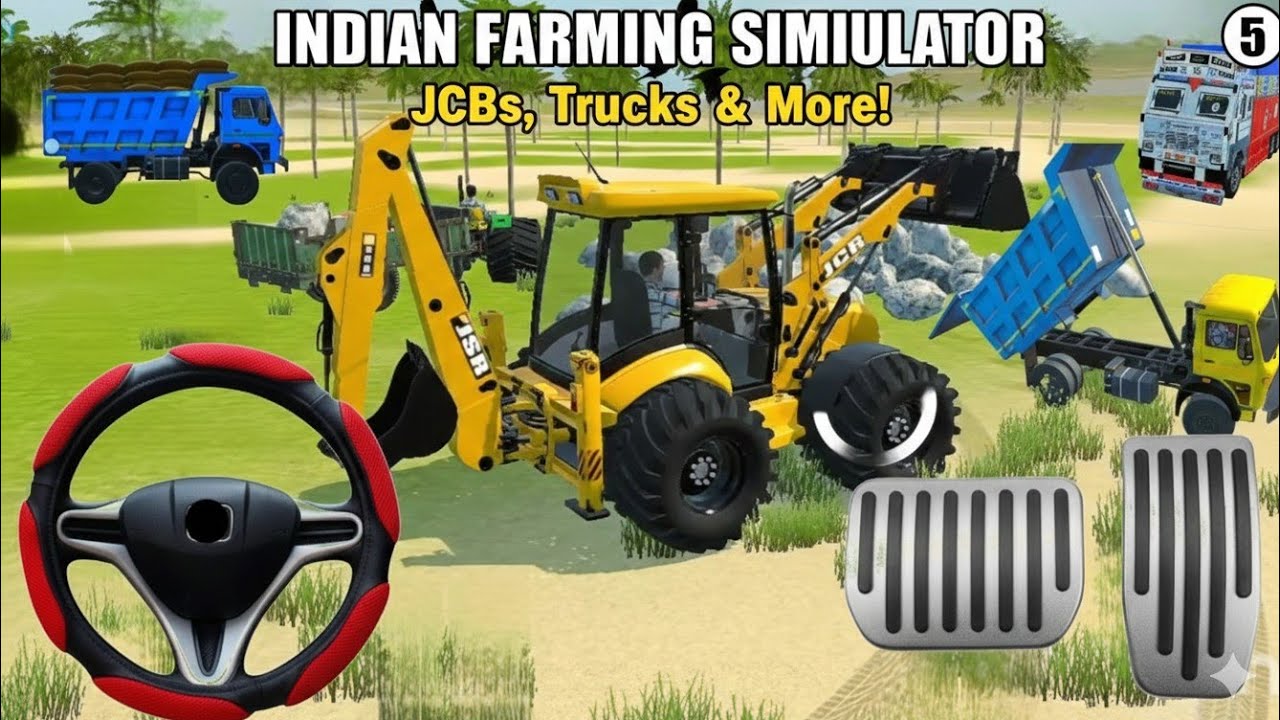 Drive JCB and Uploading Stone from Tractor 🚜 | @DesiSim-t6y