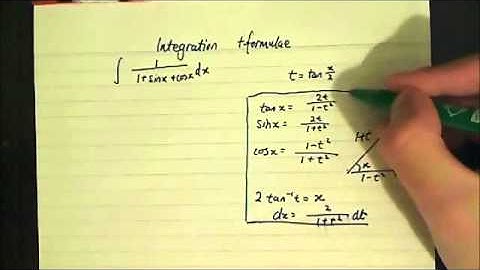 Maths Ext 2 - Integration - T-Formulae