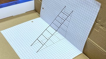 How to Draw a 3D Ladder Trick art on Graph paper