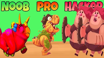 Dino Bash Tijdoorlog 🦖⏳ – Noob vs Pro vs Hacker
