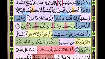 النصف الاول من صفحة 149 من سورة الانعام الايات من 152:154 مكررة بصوت الشيخ محمود الحصري