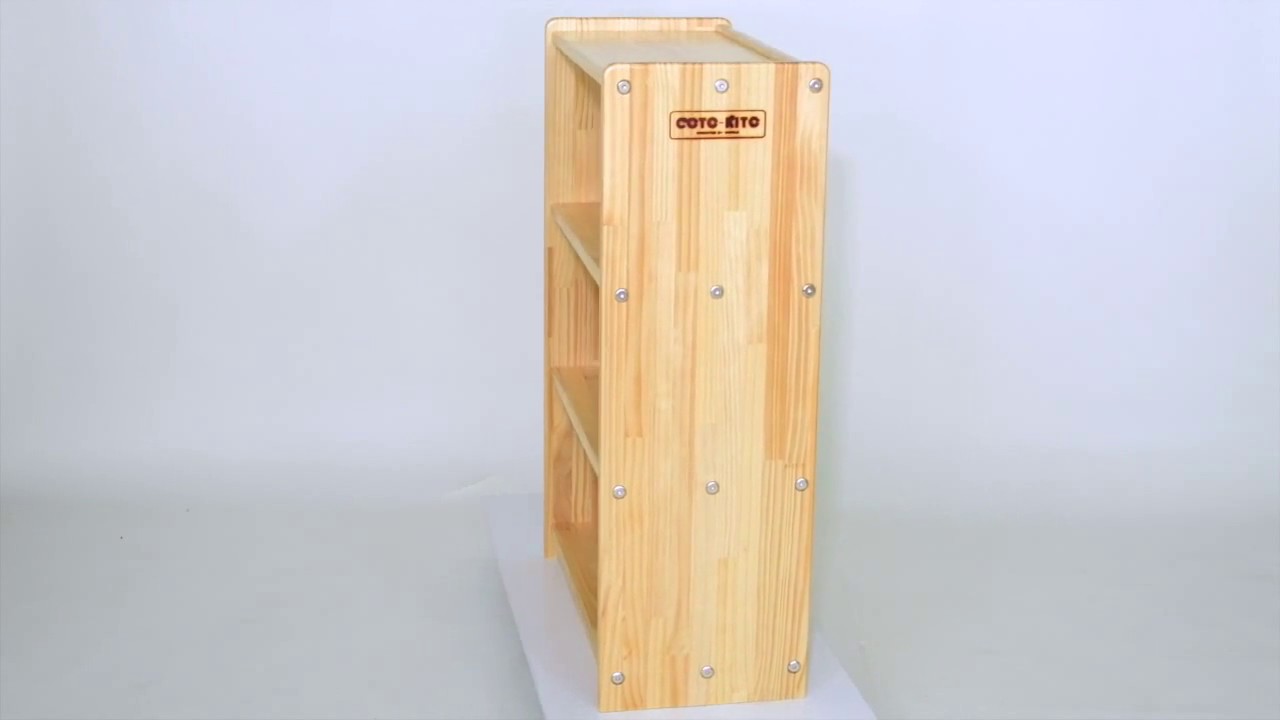 木製子供家具 オープン棚3段｜木製キッズコーナー、木製子供家具