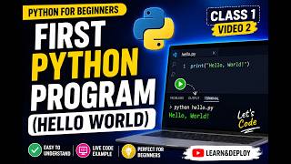Python Tutorial for Beginners | Class 1 | First Python Program (Hello World) | Learn Python in Hindi