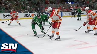 Johnny Gaudreau Takes Off To Give The Flames A 3-On-1 And Sets Up Michael Stone For The Goal