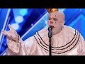 Sad shy clown with his mind blowing version of sias chandelier  americas got talent