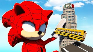 Cars vs Sonic Spider-man ! Teardown