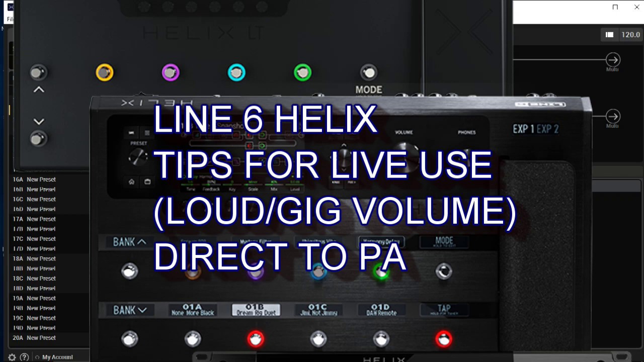 LINE 6 HELIX TIPS AND TRICKS FOR LIVE/GIG USE WITH MY IMPULSE RESPONSE FREE