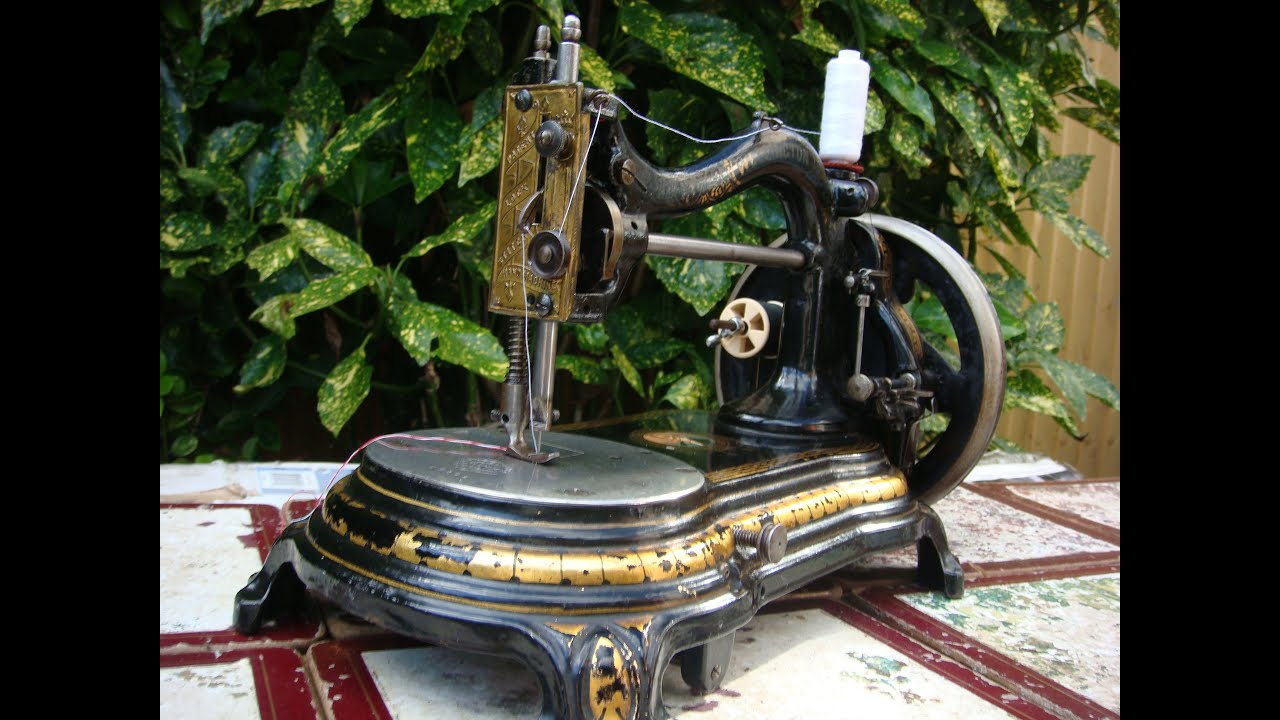 Antique Old Vintage Bradbury Wellington Sewing Machine Serpentine 1890 See Video YouTube