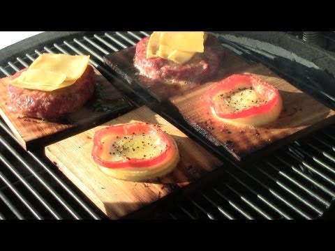 Plank Roasted Brat Burgers on Pretzel Rolls