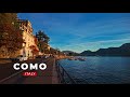 Lake Como Italy Autumn 🍁 Sunset Relaxing 4K City Walk