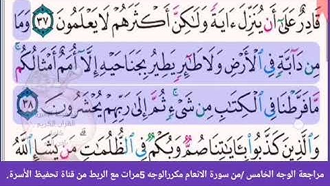 مراجعة الوجه الخامس //من سورة الانعام 🟣