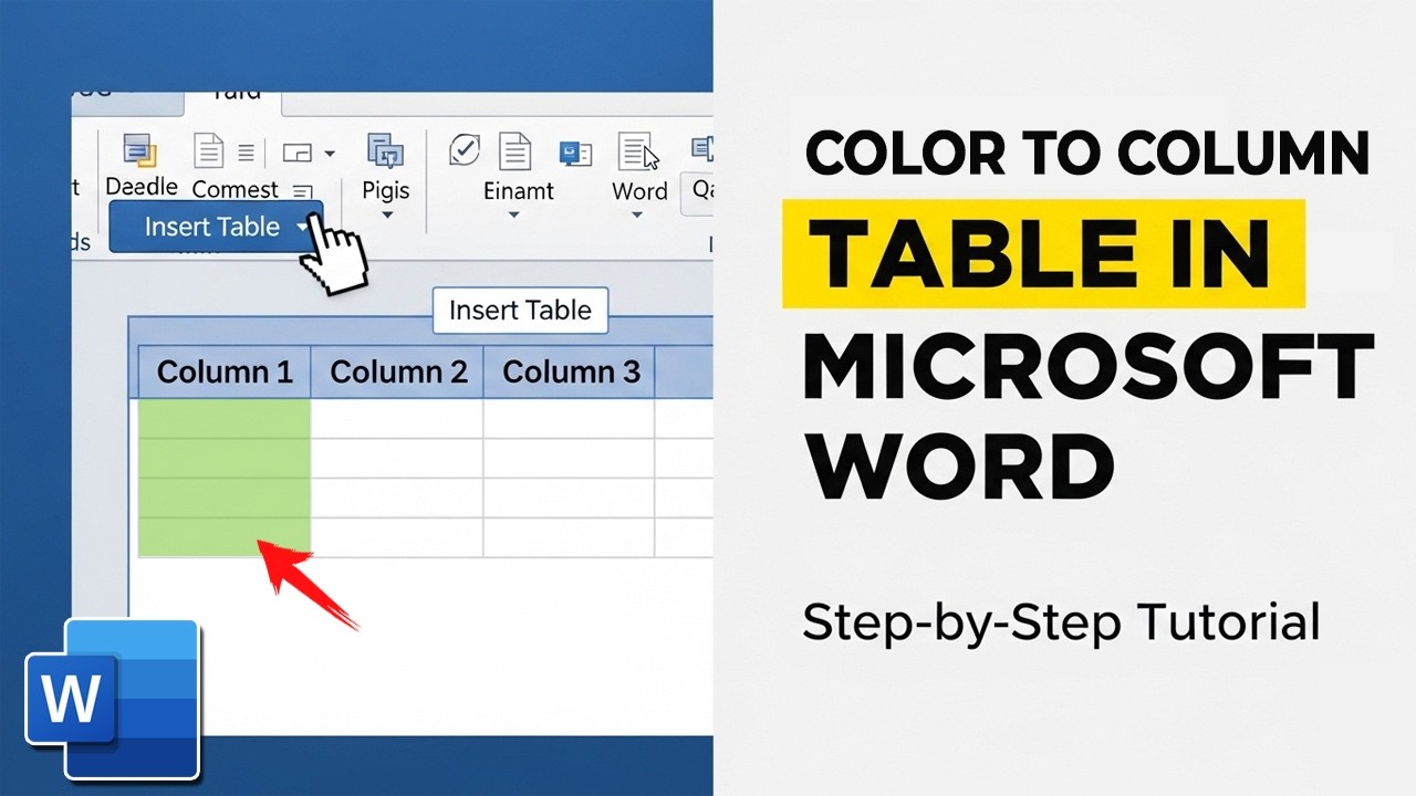 How to add color to column of a table in word || BACK-SPACE - YouTube