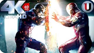 Iron Man vs Captain America \& Bucky Part 1- Captain America Civil War 2016 MOVIE CLIP (4K)