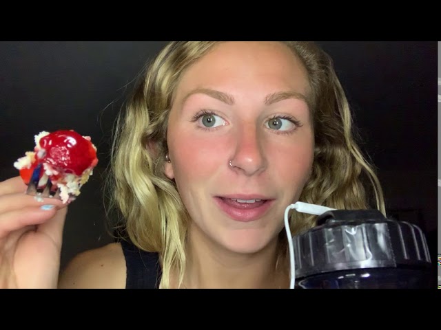 ASMR// eating cheesecake w/ RETAINERS