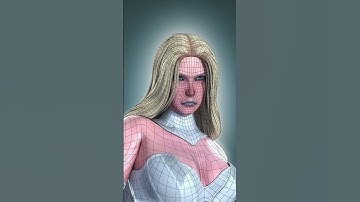 Emma Frost - Low resolution model showcase with wireframe and 2K PBR textures
