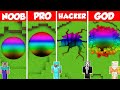 RAINBOW TUNNEL HOUSE BUILD CHALLENGE - Minecraft Battle: NOOB vs PRO vs HACKER vs GOD / Animation