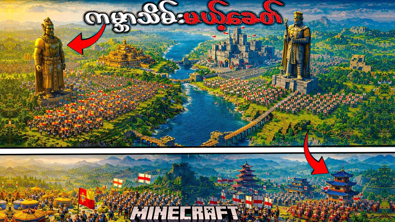 ကမ္ဘာ့အင်အားကြီး တိုင်းနိုင်ငံတွေကို အနော်ရထာအနေနဲ့ သိမ်းပိုက်ခဲ့ပါတယ် Minecraft: Anawrahta Conquers