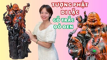 Tượng Phật Di Lặc gỗ Trắc đỏ đen liền khối cực hiếm Mang vượng khí bình an cho gia chủ