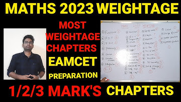EAMCET 2023 WEIGHTAGE|MATHS WEIGHTAGE|CHAPTER WISE WEIGHTAGE #tseamcet2023 #weightage #apeamcet2023