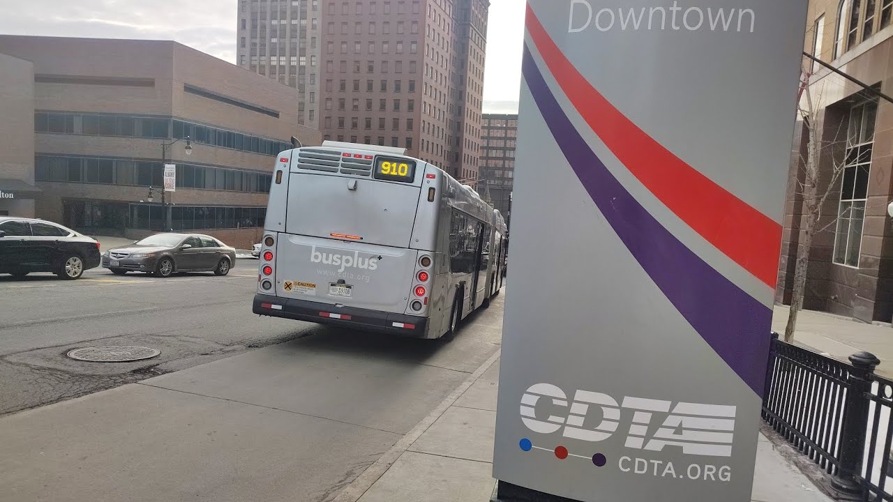 CDTA NEW FLYER 3312 ON ROUTE 910 TO DOWNTOWN ALBANY - YouTube