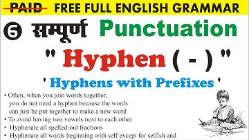 Use of Hyphen and Hyphen with Prefix in English Grammar By Sumit Sir @UphaarClasses