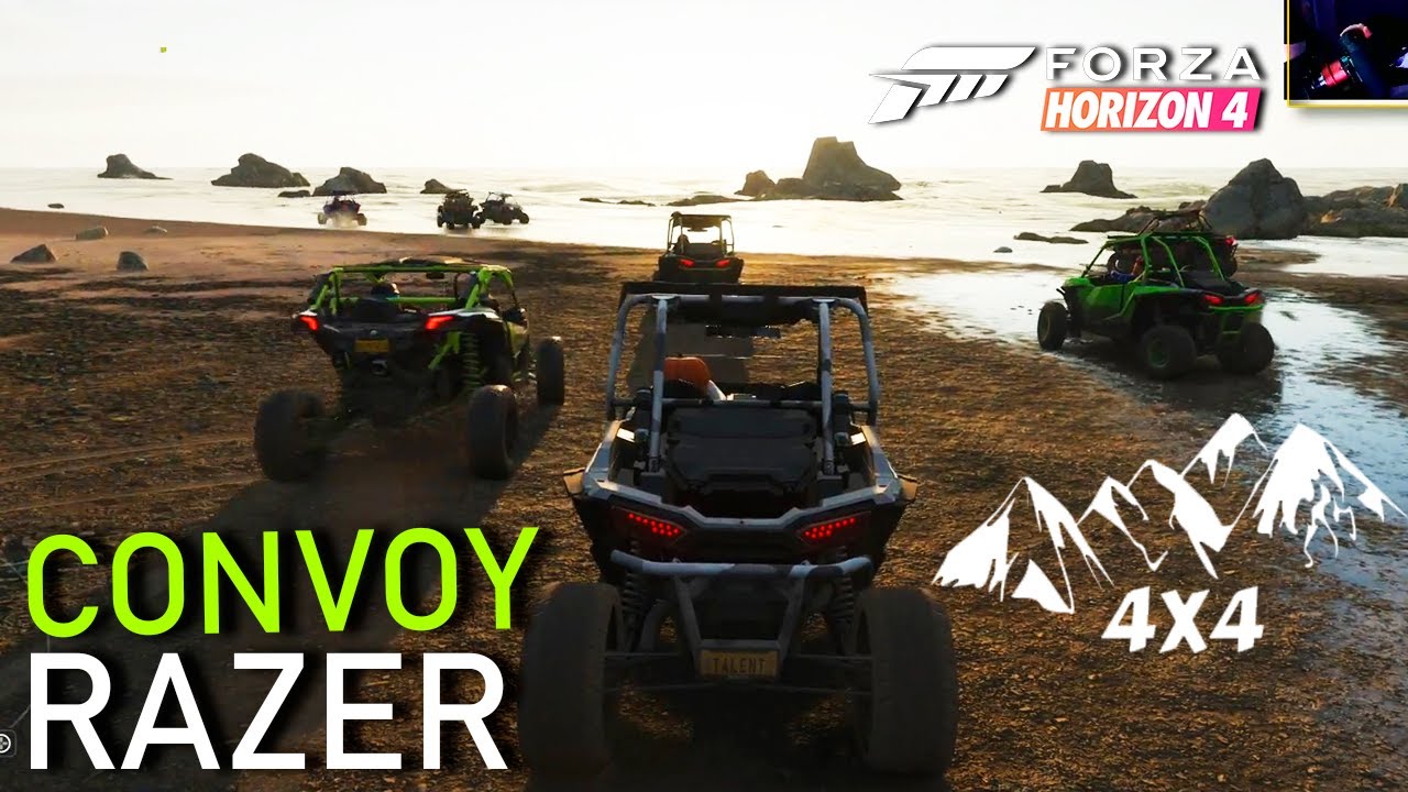 FH4 - Convoy de razers offroad por el bosque... Can-ams, Polaris y más ...