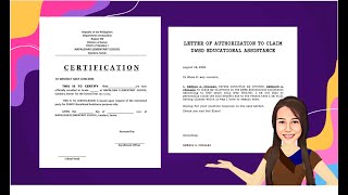 PROOF OF ENROLLMENT AND AUTHORIZATION LETTER TO CLAIM DSWD EDUCATIONAL ASSISTANCE  2022
