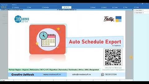 Auto Schedule Export from Tally Prime | Part I | Add-on | Creative Softtech