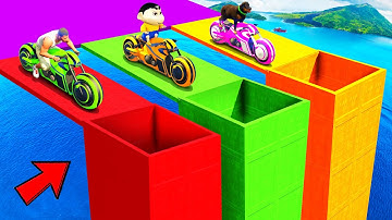 SHINCHAN AND FRANKLIN TRIED THE 3 TRIPLE TUNNEL PRIZES PARKOUR CHALLENGE GTA 5