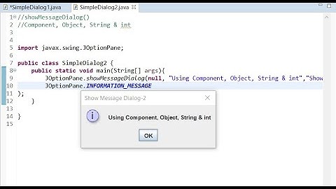 Java Swing Show Message Dialog