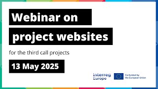 Webinar on project websites for third call Interreg Europe projects