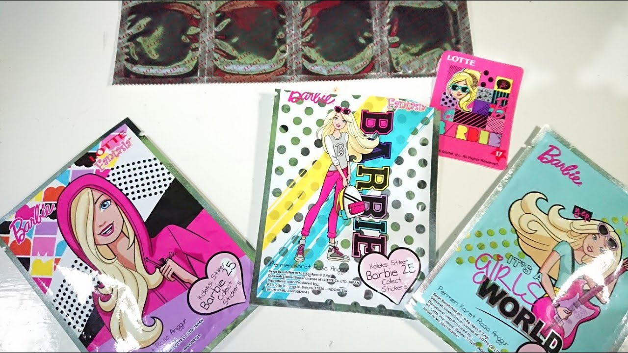Permen Karet Lotte Barbie Berhadiah Stiker YouTube