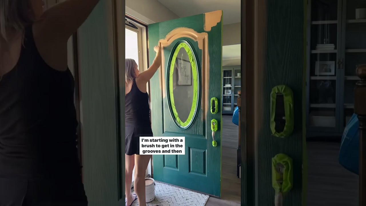 Front Door Upgrade DIY Faux Wood Transformation