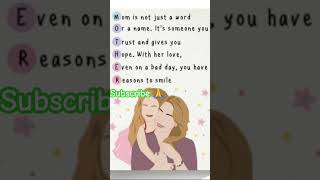 Beautiful Mother Acronym Quote Heartfelt Mom & Child Love Image