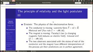 String Theory 1: Postulates of the theory of special relativity