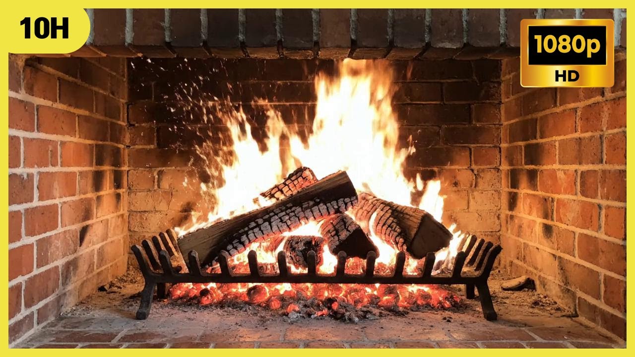 🔥 Cozy Fireplace 10 Hours Crackling Fire Sounds 