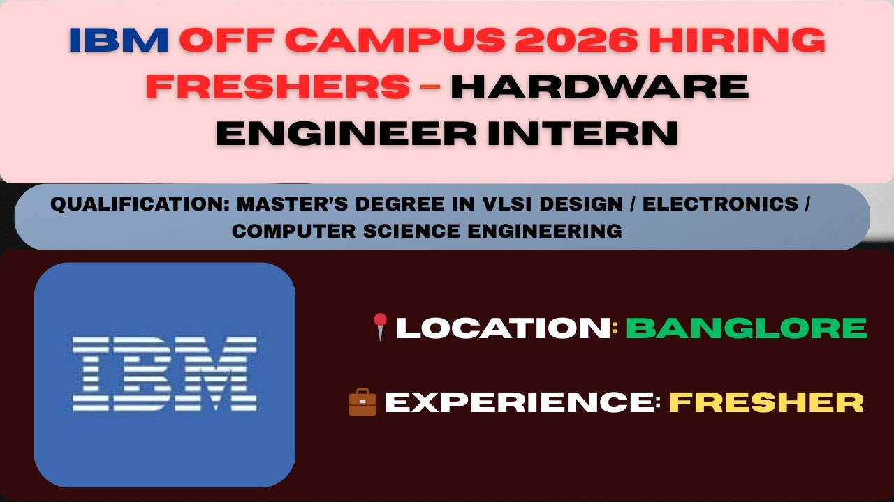 IBM Off Campus 2026 | Hardware Engineer Intern | Master’s 2026 Batch ...