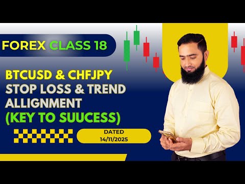 Forex Class 18 | BTCUSD & CHFJPY Trades + Stop Loss & Trend Alignment ✅