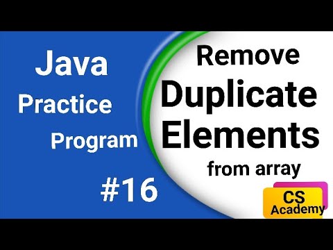 Remove Duplicate elements in Array | Java Practice program - YouTube