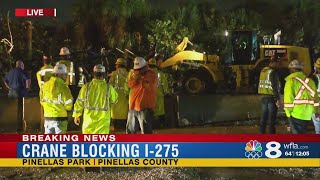 Crane collapses shutting down traffic on I-275 Northbound