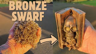 Solid Bronze Skull Spell Book - Pure Bronze Swarf Casting - BigStackD ASMR