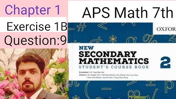 Exercise 1B Question no:9 ||. APS Math 7th || New secondary Mathematics Book 2 @Mathkasafar_