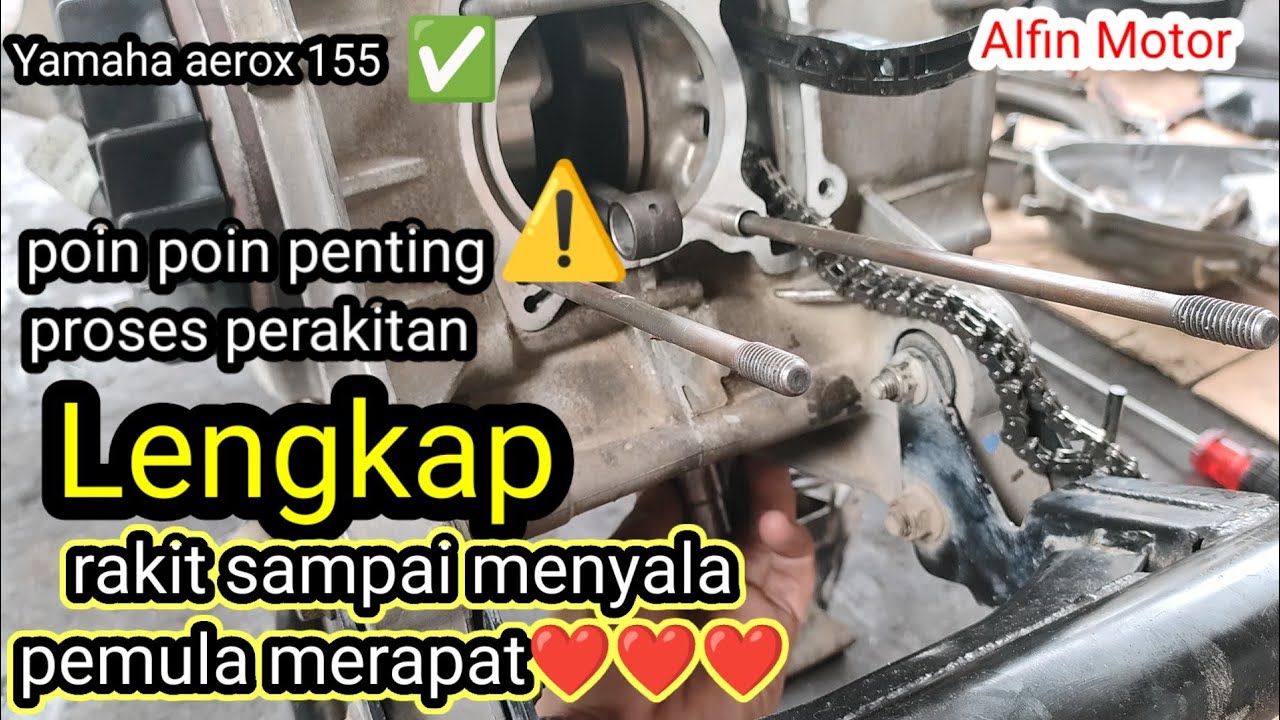 Rakit mesin Yamaha aerox penuh misteri🔥rakit sampe menyala ❤️❤️❤️