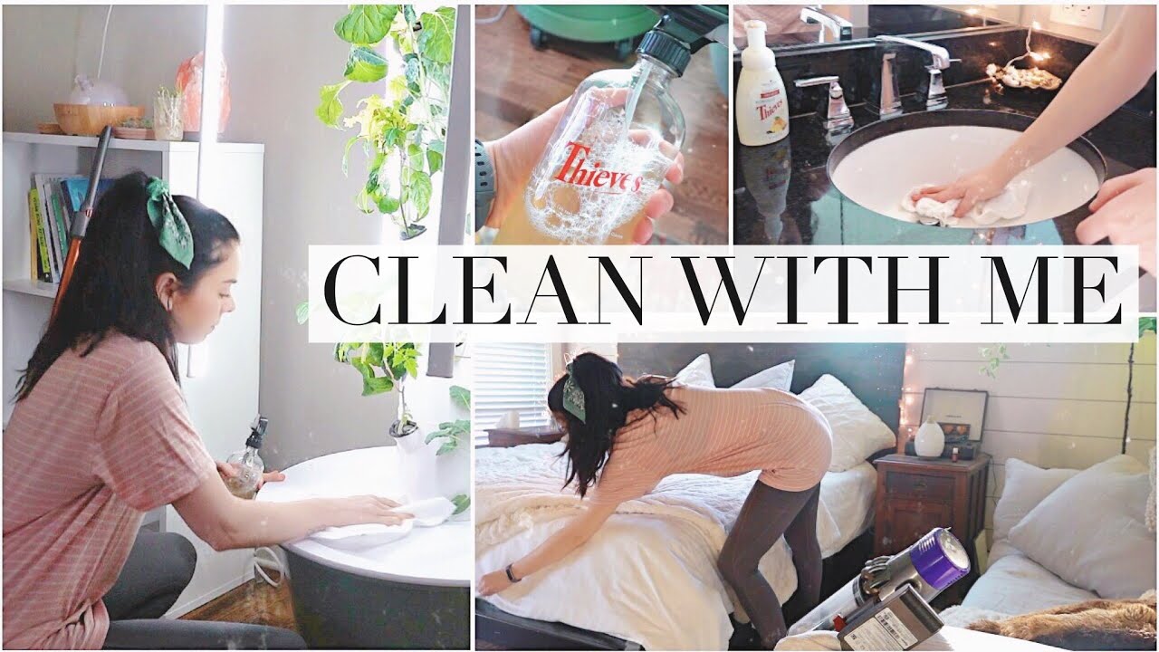 Power Hour Clean With Me: bedroom, living room & bathroom! [CC]
