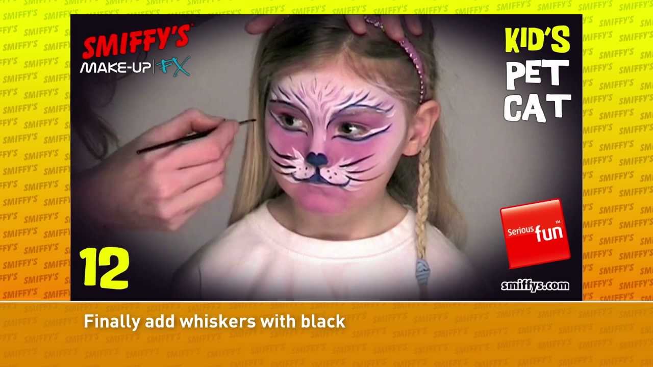 Cat Face Painting Make Up Tutorials For Children YouTube