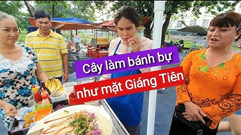 DIVA Cát Thy, Giáng Tiên review bánh kép Thái Lan trong khu ẩm thực nơi Cát Thy bán bánh tráng trộn