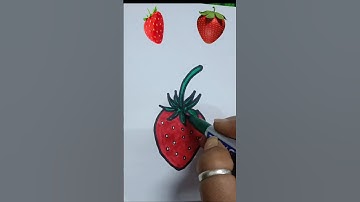 How to Draw a Strawberry 🍓||#trending #drawing #tutorial #easy #fruit #shortsfeed #shorts #viral#art