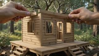 Miniature Treehouse Build From Scratch — Full Construction Timelapse