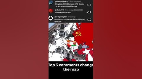 Europe but the top 3 comments change the map - part 1
