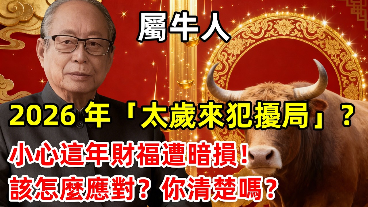 【老邵說生肖】屬牛人：2026 年「太歲來犯擾局」？小心這年財福遭暗損！該怎麼應對？你清楚嗎？千萬別大意！# 生肖牛 #屬牛人 #2026 年運勢 #馬年 #丙午年 #生肖命理